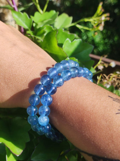 Aquamarin AAA "Devil Blue" Edelstein Perlen Stretch Armband Natur Heilstein Kristall Rarität Selten Geschenk Mann Frau Schwester Mutter Sie - Art of Nature Berlin