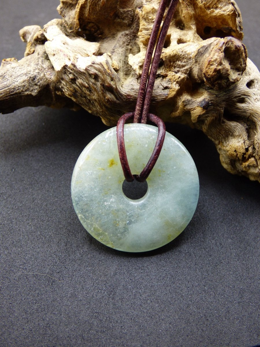 Aquamarin ~ Edelstein Kette ~HIPPIE ~GOA ~Boho ~Tibet ~Ethno ~Nature ~Donut ~Schutzsymbol ~Heilstein - Art of Nature Berlin