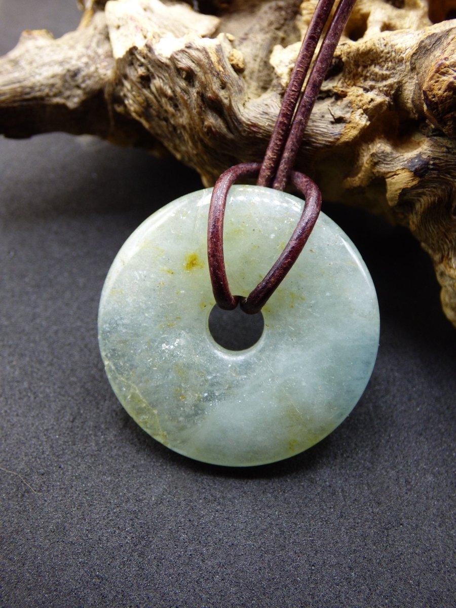 Aquamarin ~ Edelstein Kette ~HIPPIE ~GOA ~Boho ~Tibet ~Ethno ~Nature ~Donut ~Schutzsymbol ~Heilstein - Art of Nature Berlin