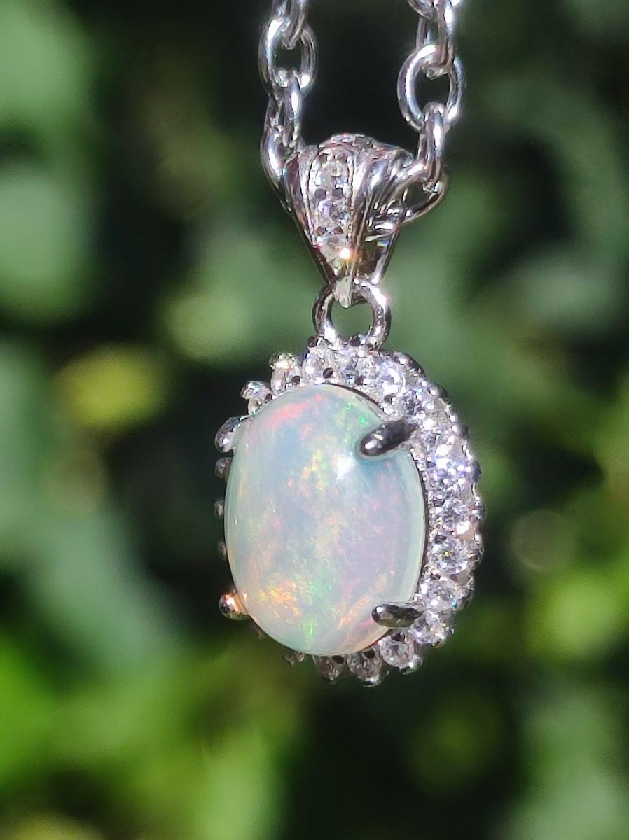 Äthiopien Opal 925 Silber - Edelstein Kette bunt Rarität Edel Natur Heilstein Kristalle Anhänger Mann Frau Geschenk Er Sie Bruder Schwester - Art of Nature Berlin