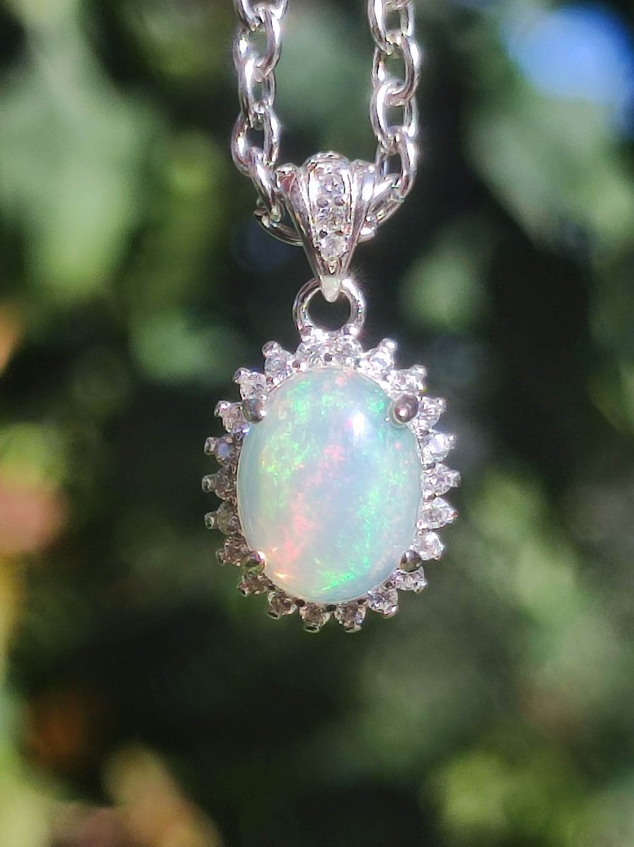 Äthiopien Opal 925 Silber - Edelstein Kette bunt Rarität Edel Natur Heilstein Kristalle Anhänger Mann Frau Geschenk Er Sie Bruder Schwester - Art of Nature Berlin