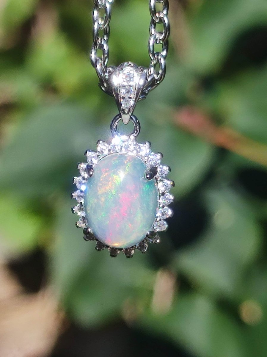 Äthiopien Opal 925 Silber - Edelstein Kette bunt Rarität Edel Natur Heilstein Kristalle Anhänger Mann Frau Geschenk Er Sie Bruder Schwester - Art of Nature Berlin