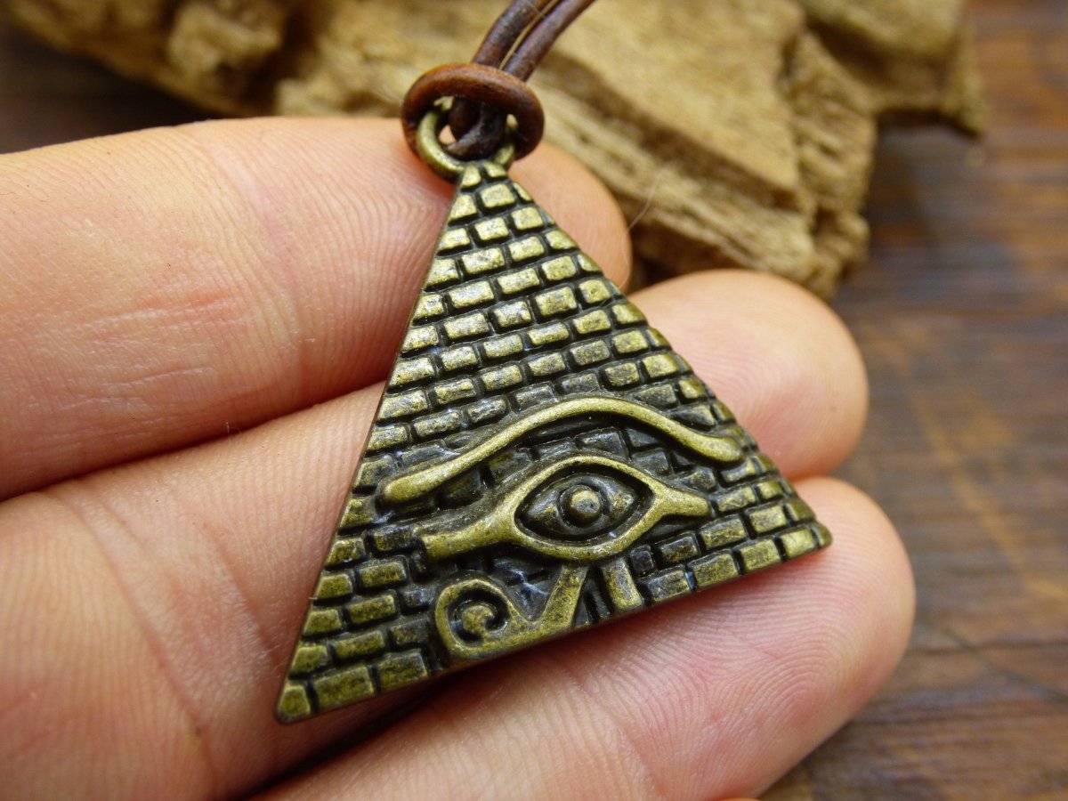Auge des Horus ~ Illuminati ~ Kette Antik Bronze ~HIPPIE ~GOA ~Boho ~Tibet ~Ethno ~Nature ~Vintage ~Pyramide ~Ägypten ~Allsehend - Art of Nature Berlin