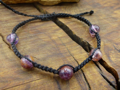 Auralite 23 / Cacoxenite Amethyst ~ Edelstein Makramee Armband ~GOA ~ Hippie ~Boho ~Ethno ~Indie ~Nature ~Heilstein - Art of Nature Berlin