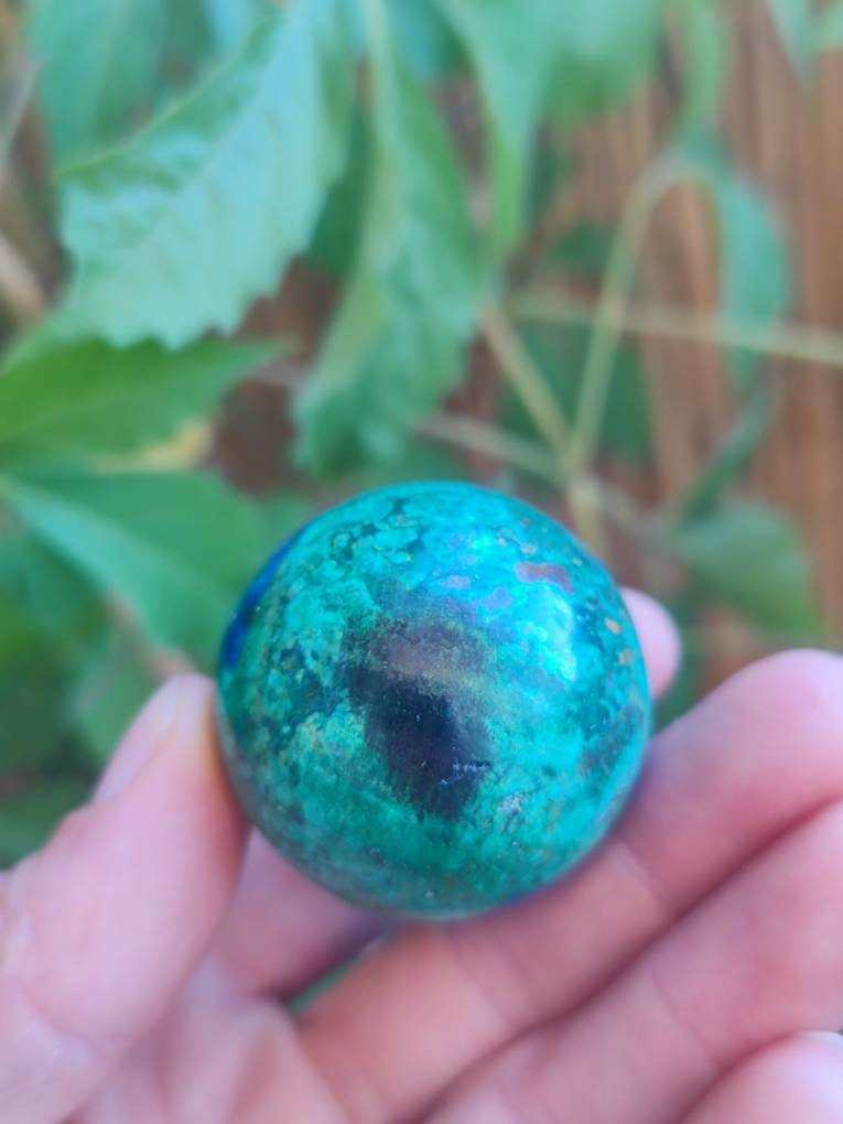 AZURIT Chrysocoll AAA Sphere ~ Magic Gemstone Ball Massage & Decoration Crystal Meditation Healing Stone Rarity Collector Mineral Round store Chrysokolla