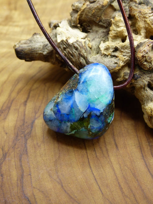 Azurit ~ Chrysocoll Chrysokoll Chrysocolla ~ Edelstein Kette ~HIPPIE ~GOA ~Boho ~Ethno ~Nature ~Heilstein - Art of Nature Berlin