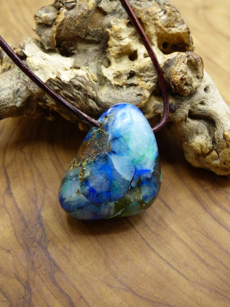 Azurit ~ Chrysocoll Chrysokoll Chrysocolla ~ Edelstein Kette ~HIPPIE ~GOA ~Boho ~Ethno ~Nature ~Heilstein - Art of Nature Berlin