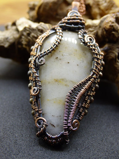 Baryt *~ Wire ~* ~ Edelstein Kette mit Kupferdraht ~HIPPIE ~GOA ~Boho ~Ethno ~Nature ~Heilstein ~Energy ~Chakra - Art of Nature Berlin