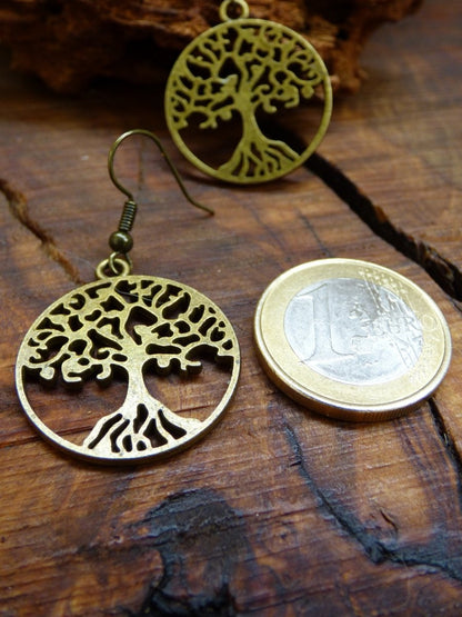 Baum des Lebens ~ Ohrringe Gold / Bronze ~GOA ~Hippie ~Boho ~Ethno ~Tree of Life - Art of Nature Berlin