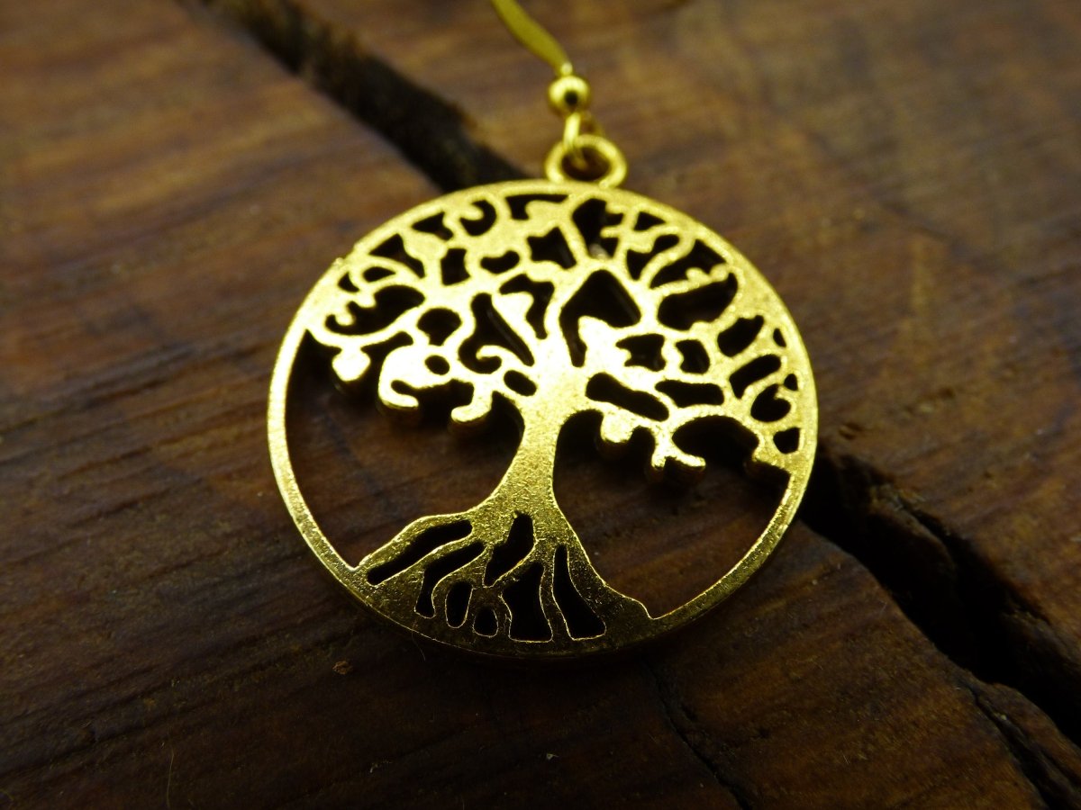 Baum des Lebens ~ Ohrringe Gold / Bronze ~GOA ~Hippie ~Boho ~Ethno ~Tree of Life - Art of Nature Berlin