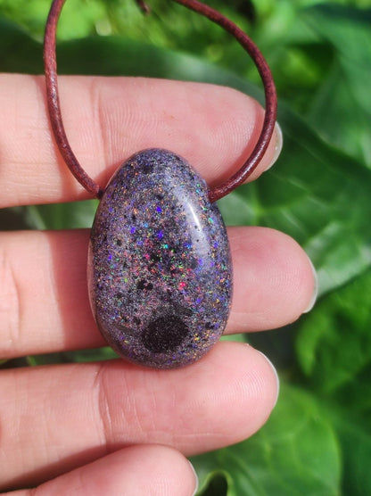 Black Opal - Edelstein Kette bunt funkelnd Rarität Natur Heilstein Energie Kristall Anhänger Mann Frau Kind Geschenk Er Sie Valentinstag - Art of Nature Berlin