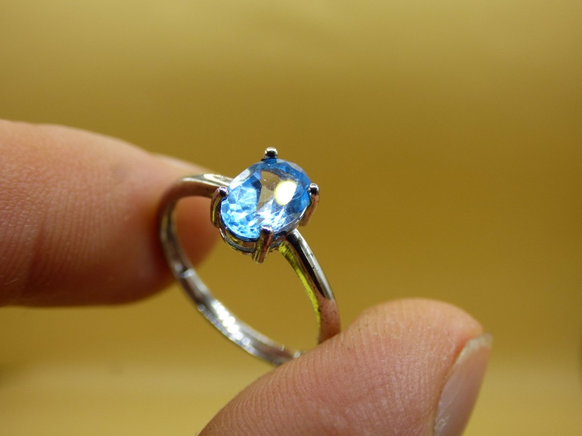 Blau Topaz ~ 925 Sterling Silber Edelstein Ring Heilstein Blau Edel Geschenk Hochzeit - Art of Nature Berlin