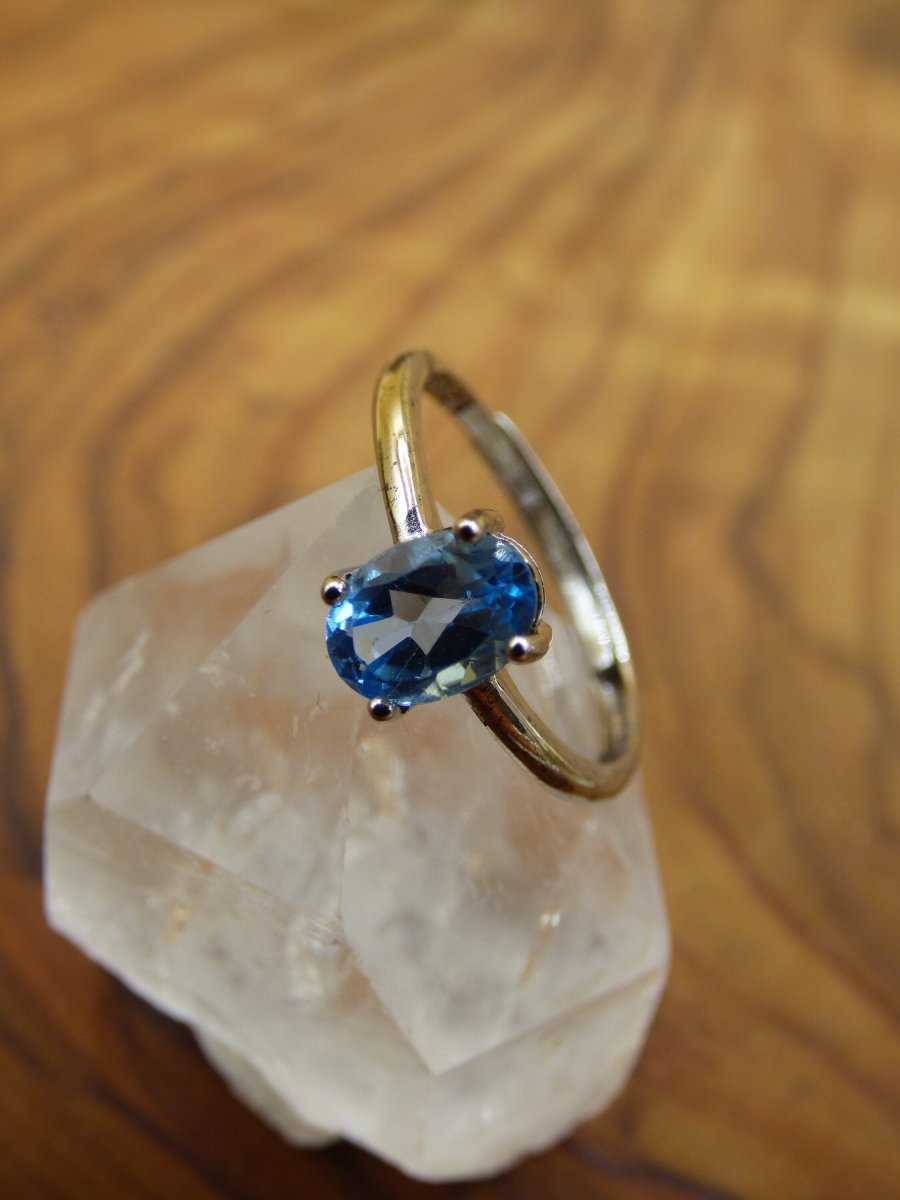 Blau Topaz ~ 925 Sterling Silber Edelstein Ring Heilstein Blau Edel Geschenk Hochzeit - Art of Nature Berlin