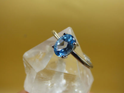 Blau Topaz ~ 925 Sterling Silber Edelstein Ring Heilstein Blau Edel Geschenk Hochzeit - Art of Nature Berlin