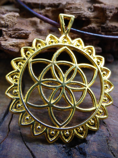 Blume des Lebens 3 "Flower / Seed of Life" ~ Mandala Kette~ ~HIPPIE ~GOA ~Boho ~Tibet ~Ethno ~Nature - Art of Nature Berlin