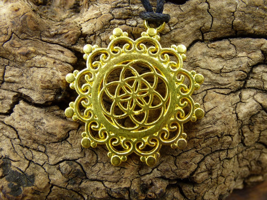 Blume des Lebens "Flower / Seed of Life" ~ Mandala Kette~ ~HIPPIE ~GOA ~Boho ~Tibet ~Ethno ~Nature - Art of Nature Berlin