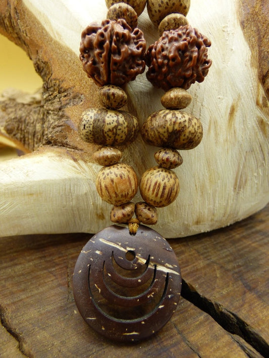 Bodhi Baum ~ Holz & Edelstein Kette ~Goa~Hippie~Ethno~Nature~Buddha~Tibet - Art of Nature Berlin