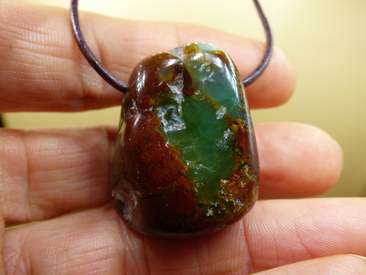 Boulder Chrysopras ~ Edelstein Kette ~HIPPIE ~GOA ~Boho ~Tibet ~Ethno ~Nature ~Schutzsymbol ~Heilstein ~Rarität - Art of Nature Berlin