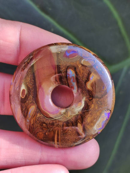 Boulder Opal AAA *Rarität* Sammlerstück Donut Kette Queenland Australien Goa Hippie Boho Schmuck Natürlich Schutzsymbol Heilstein Anhänger - Art of Nature Berlin