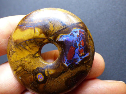 Boulder Opal AAA *Rarität* Sammlerstück Donut Kette Queenland Australien Goa Hippie Boho Schmuck Natürlich Schutzsymbol Heilstein Anhänger - Art of Nature Berlin