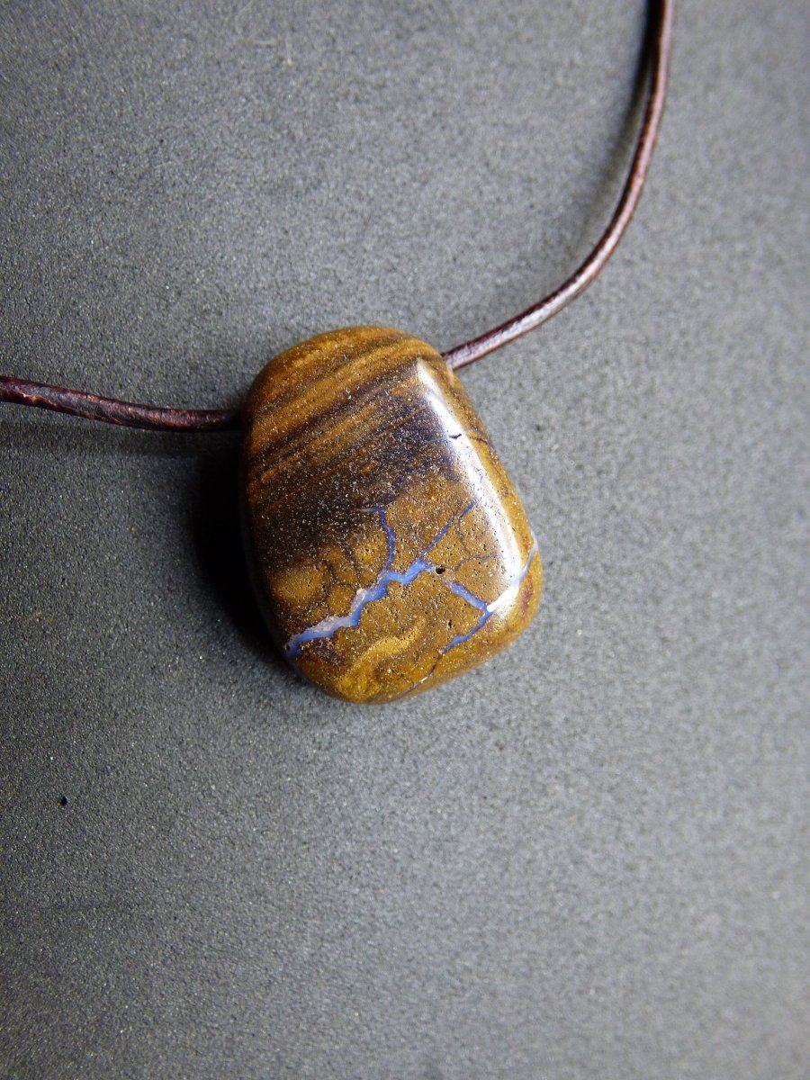 Boulder Opal ~ Edelstein Kette HIPPIE GOA Boho Ethno Natur Heilstein Rarität Kristalle Schmuck Anhänger braun Natur Stein Geschenk Freund - Art of Nature Berlin