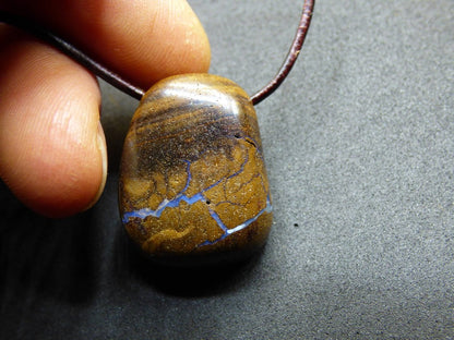 Boulder Opal ~ Edelstein Kette HIPPIE GOA Boho Ethno Natur Heilstein Rarität Kristalle Schmuck Anhänger braun Natur Stein Geschenk Freund - Art of Nature Berlin