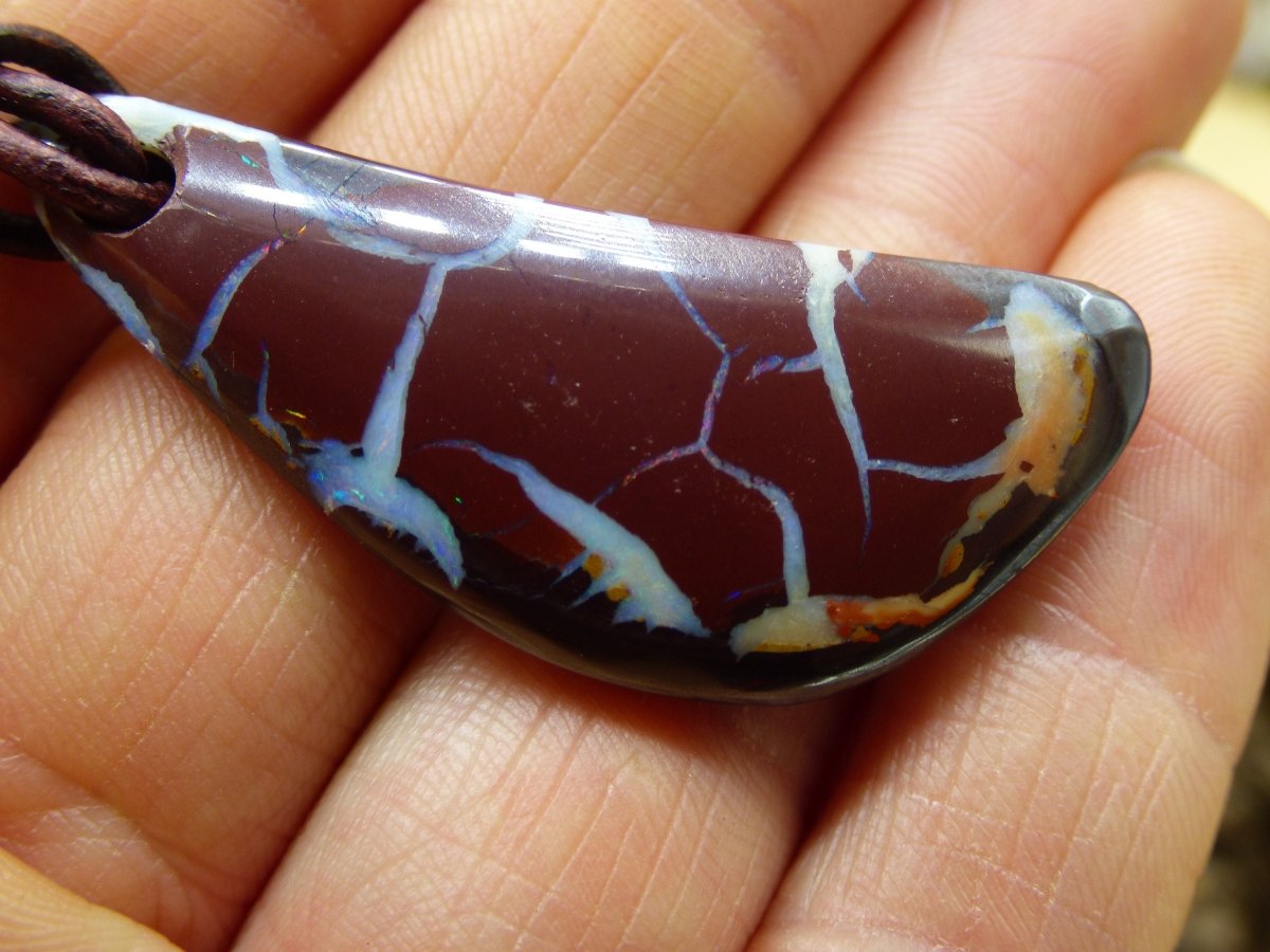 Boulder Opal ~ Edelstein Kette ~HIPPIE ~GOA ~Boho ~Ethno ~Nature ~Heilstein ~Rarität - Art of Nature Berlin