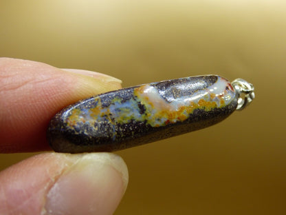 Boulder Opal inkl. 925 Silberöse ~ Edelstein Kette ~HIPPIE ~GOA ~Boho ~Ethno ~Nature ~Heilstein ~Rarität ~Selten ~Flash - Art of Nature Berlin