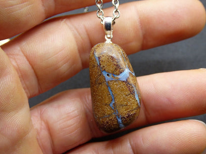 Boulder Opal inkl. 925 Silberöse ~ Edelstein Kette ~HIPPIE ~GOA ~Boho ~Ethno ~Nature ~Heilstein ~Rarität ~Selten ~Flash - Art of Nature Berlin