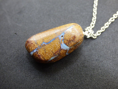 Boulder Opal inkl. 925 Silberöse ~ Edelstein Kette ~HIPPIE ~GOA ~Boho ~Ethno ~Nature ~Heilstein ~Rarität ~Selten ~Flash - Art of Nature Berlin