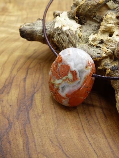 Brekzien Jaspis ~ Edelstein Kette rot ~ GOA ~ Hippie ~Boho ~Ethno ~Nature ~Heilstein - Art of Nature Berlin