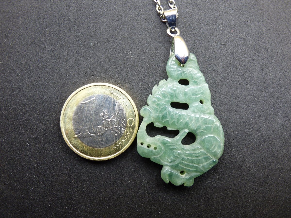 Burma Jade A Qualität Drache *Rarität* Edelstein Kette HIPPIE Boho Ethno Natur Heilstein Rarität Kristall Schmuck Anhänger Natur Kraft Stein - Art of Nature Berlin