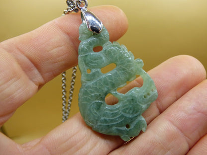 Burma Jade A Qualität Drache *Rarität* Edelstein Kette HIPPIE Boho Ethno Natur Heilstein Rarität Kristall Schmuck Anhänger Natur Kraft Stein - Art of Nature Berlin