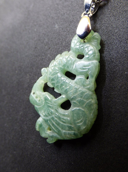 Burma Jade A Qualität Drache *Rarität* Edelstein Kette HIPPIE Boho Ethno Natur Heilstein Rarität Kristall Schmuck Anhänger Natur Kraft Stein - Art of Nature Berlin