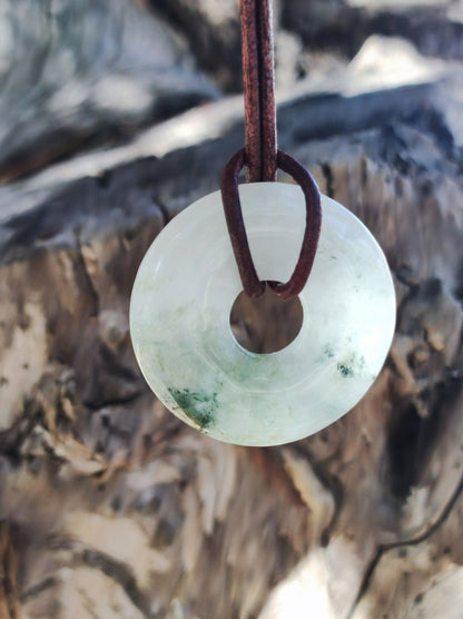 Burma Jade Donut *Rarität* ~ Edelstein Kette ~HIPPIE ~GOA ~Boho ~Tibet ~Ethno ~Nature ~Donut ~Schutzsymbol ~Heilstein - Art of Nature Berlin