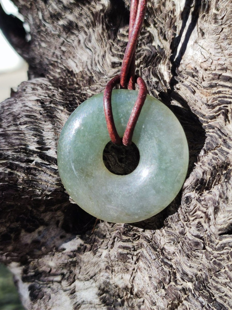 Burma Jade Donut *Rarität* ~ Edelstein Kette ~HIPPIE ~GOA ~Boho ~Tibet ~Ethno ~Nature ~Donut ~Schutzsymbol ~Heilstein - Art of Nature Berlin