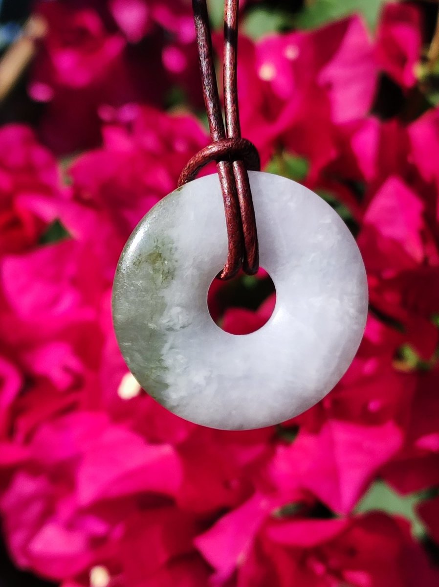 Burma Jade Donut *Rarität* ~ Edelstein Kette ~HIPPIE ~GOA ~Boho ~Tibet ~Ethno ~Nature ~Donut ~Schutzsymbol ~Heilstein - Art of Nature Berlin