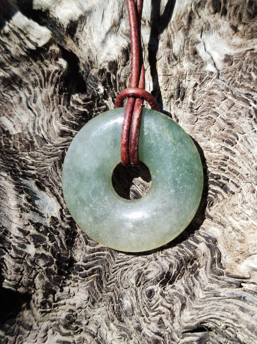 Burma Jade Donut *Rarität* ~ Edelstein Kette ~HIPPIE ~GOA ~Boho ~Tibet ~Ethno ~Nature ~Donut ~Schutzsymbol ~Heilstein - Art of Nature Berlin