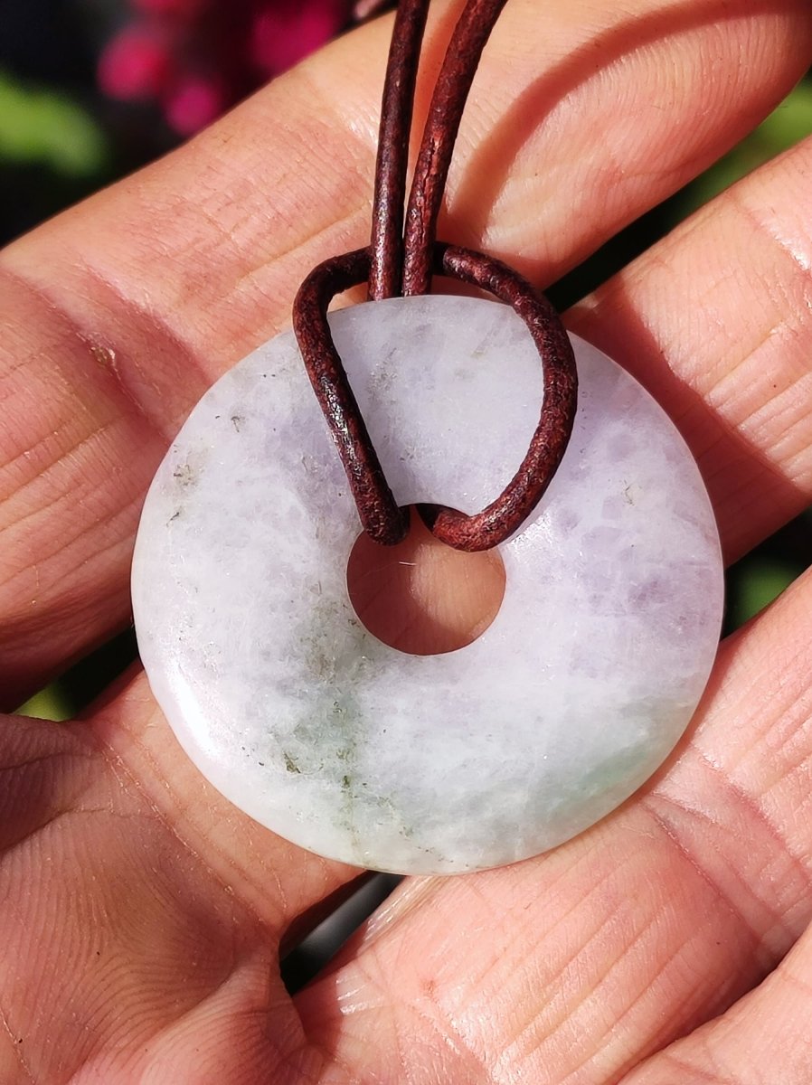 Burma Jade Donut *Rarität* ~ Edelstein Kette ~HIPPIE ~GOA ~Boho ~Tibet ~Ethno ~Nature ~Donut ~Schutzsymbol ~Heilstein - Art of Nature Berlin