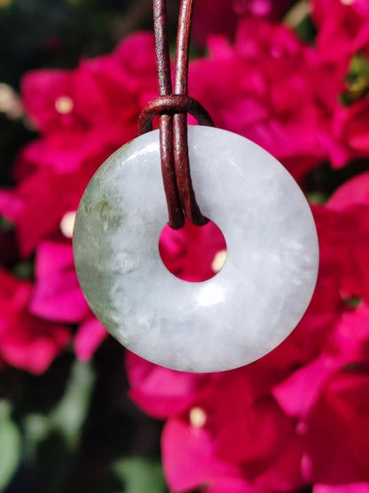 Burma Jade Donut *Rarität* ~ Edelstein Kette ~HIPPIE ~GOA ~Boho ~Tibet ~Ethno ~Nature ~Donut ~Schutzsymbol ~Heilstein - Art of Nature Berlin