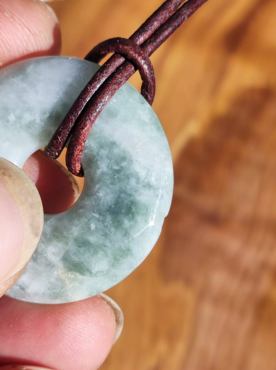 Burma Jade Donut *Rarität* ~ Edelstein Kette ~HIPPIE ~GOA ~Boho ~Tibet ~Ethno ~Nature ~Donut ~Schutzsymbol ~Heilstein - Art of Nature Berlin