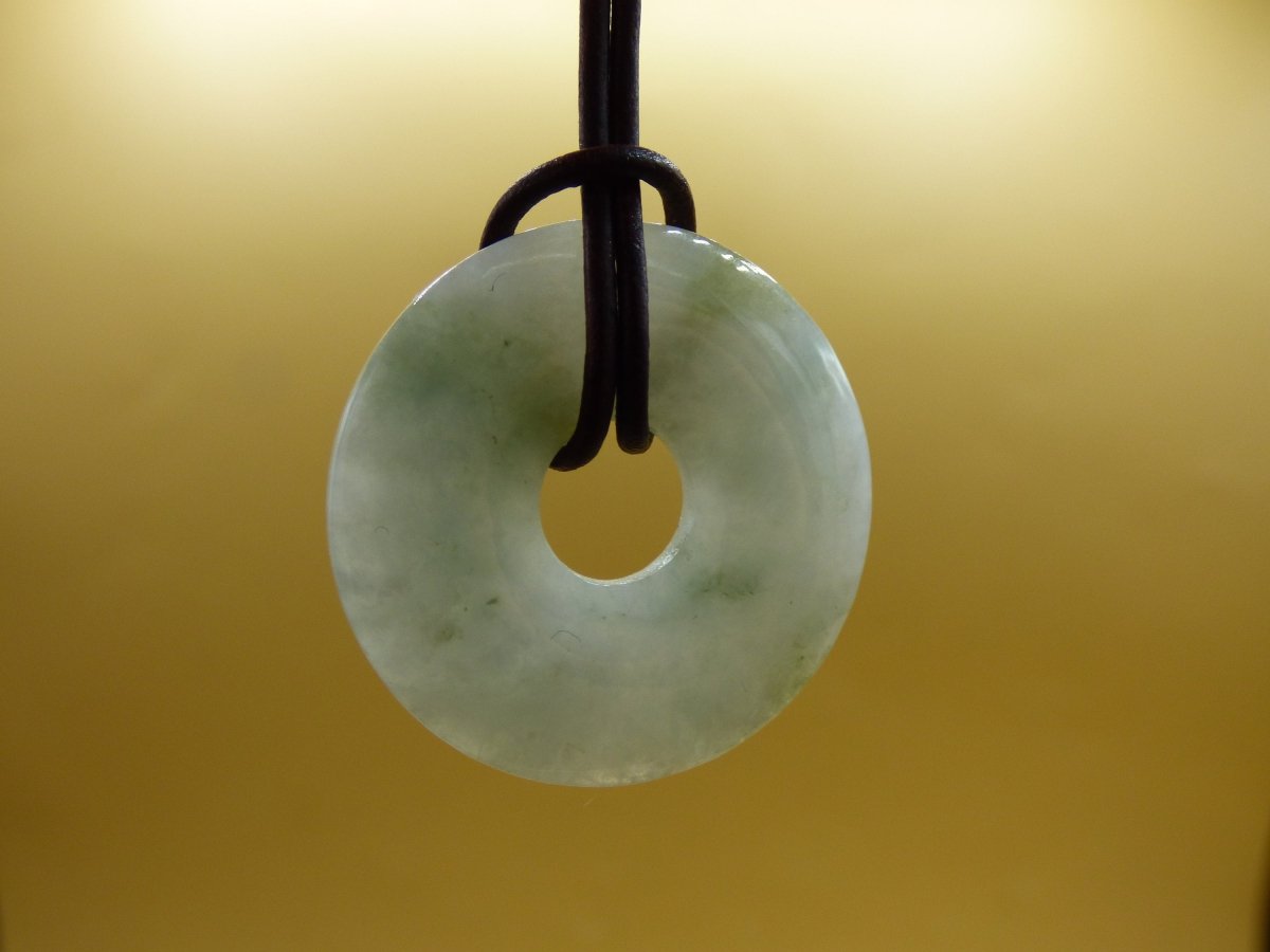 Burma Jade Donut *Rarität* ~ Edelstein Kette ~HIPPIE ~GOA ~Boho ~Tibet ~Ethno ~Nature ~Donut ~Schutzsymbol ~Heilstein - Art of Nature Berlin