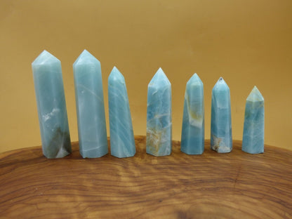 Caribbean Calcite A (Blauer Calcit-Aragonit) Kristall Point Spitze Obelisk Magische Edelstein Deko Massagestab Crystal HIPPIE GOA Heilstein - Art of Nature Berlin