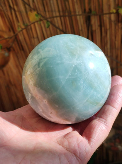 Caribbean Calcite (Blauer Calcit-Aragonit) Kristall Kugel Sphere Ball Magische Edelstein Deko Crystal HIPPIE GOA Ethno Heilstein Naturschatz - Art of Nature Berlin