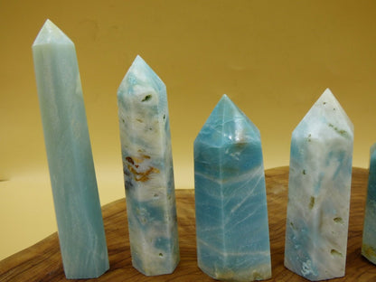 Caribbean Calcite (Blauer Calcit-Aragonit) ~ Kristall Point Spitze Obelisk Magische Edelstein Deko ~Massagestab Crystal HIPPIE GOA Heilstein - Art of Nature Berlin