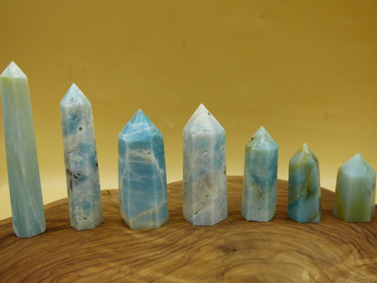 Caribbean Calcite (Blauer Calcit-Aragonit) ~ Kristall Point Spitze Obelisk Magische Edelstein Deko ~Massagestab Crystal HIPPIE GOA Heilstein - Art of Nature Berlin