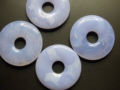 Chalcedon Blau / Blue Laze ~ Edelstein Kette ~HIPPIE ~GOA ~Boho ~Tibet ~Ethno ~Nature ~Donut ~Schutzsymbol ~Heilstein - Art of Nature Berlin