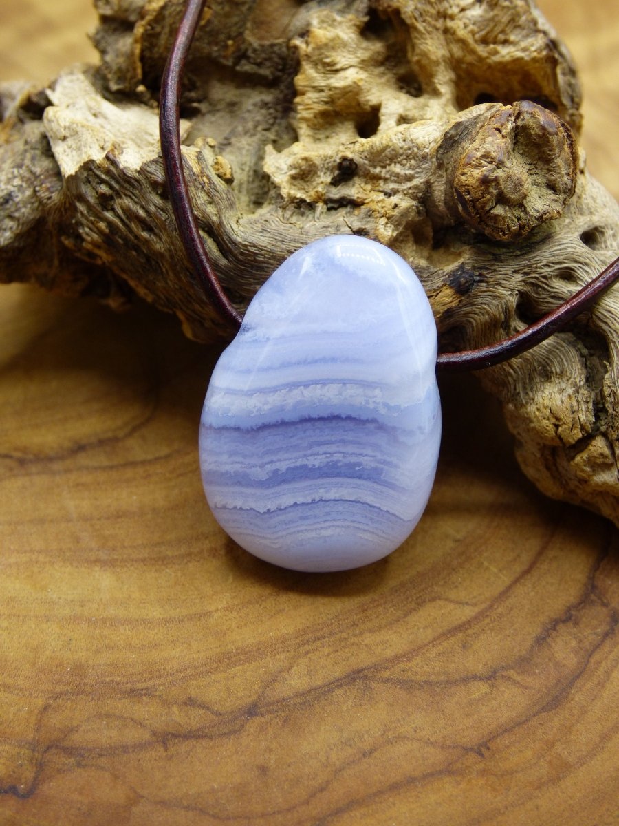 Chalcedon Blau / Blue Laze ~ Edelstein Kette ~HIPPIE ~GOA ~Boho ~Tibet ~Ethno ~Nature ~Heilstein - Art of Nature Berlin