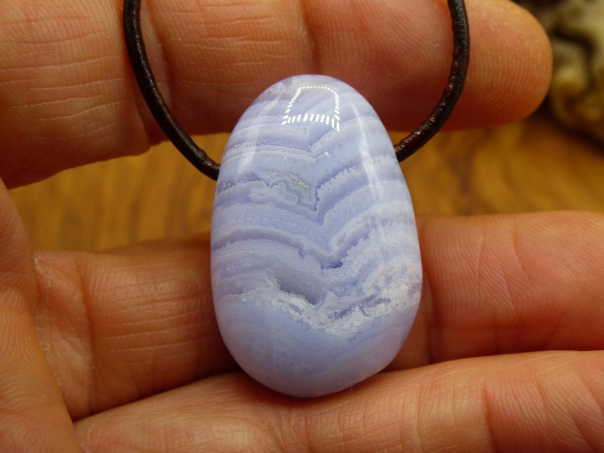 Chalcedon Blau / Blue Laze ~ Edelstein Kette ~HIPPIE ~GOA ~Boho ~Tibet ~Ethno ~Nature ~Heilstein - Art of Nature Berlin