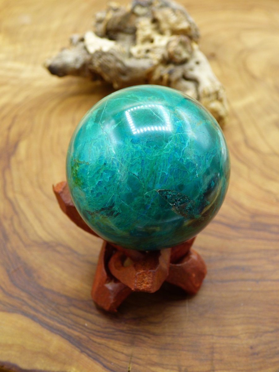 Chrysocoll AAA Sphere ~ Magische Edelstein Kugel Massage & Deko Crystal Meditation Heilstein Rarität Sammler Mineral Rund Chrysokolla Boho - Art of Nature Berlin